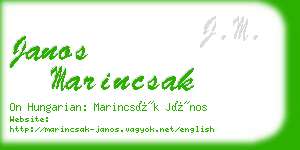 janos marincsak business card